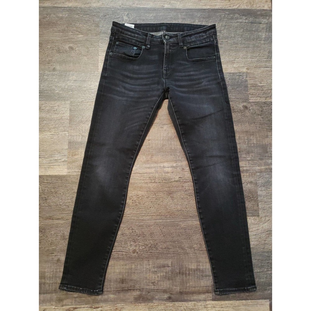 R13 Boy Skinny High Jeans in Dark Moon Wash Size 27 Whiskered (Q